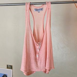 Judi Rosen - Large, Pink Cotton Linen Tank Top
